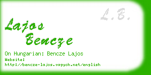 lajos bencze business card
